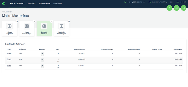 PART FACTORY_Dashboard_Kundenportal